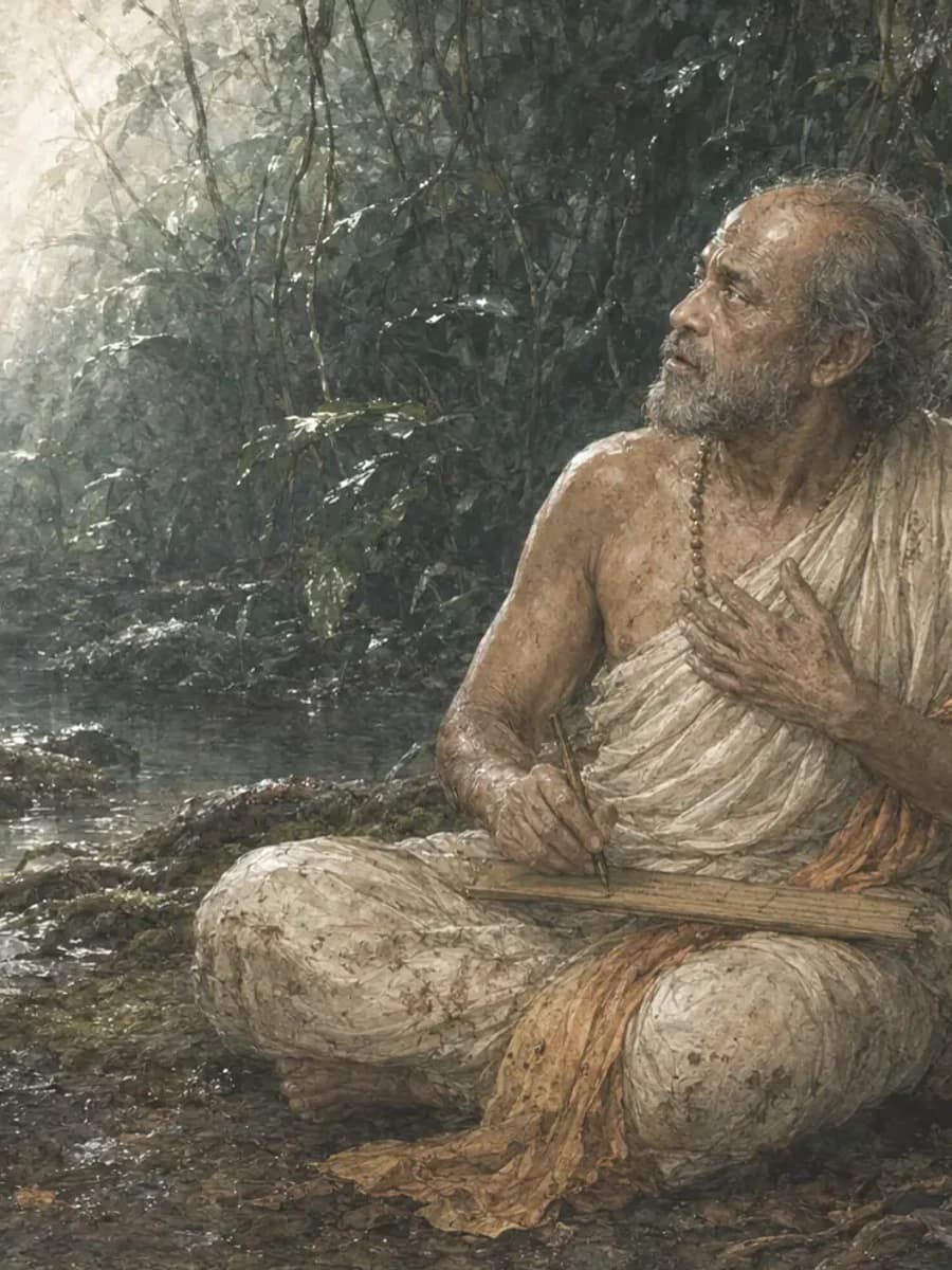 Illustrated portrait of Vālmīki, The first poet