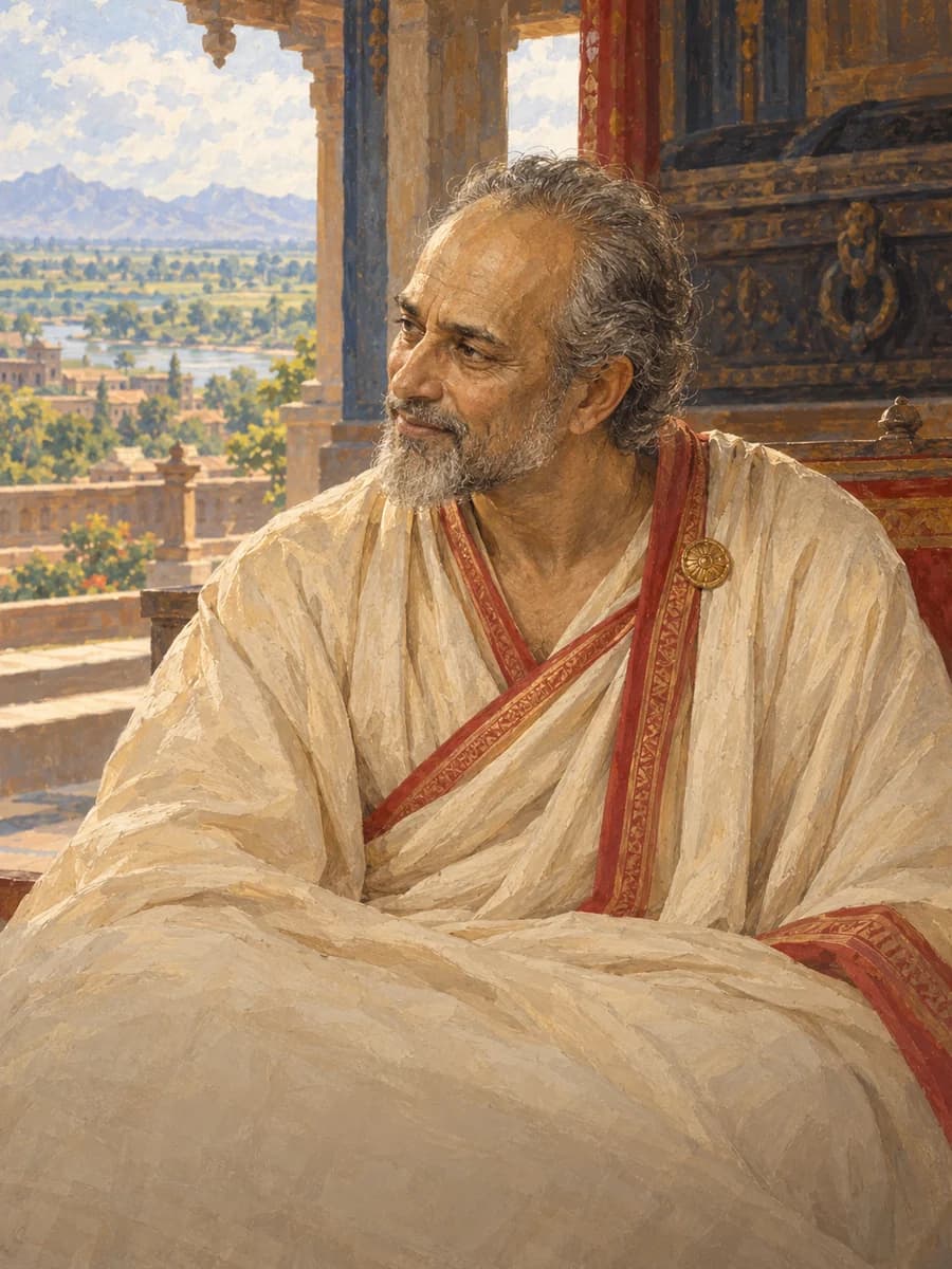 Illustrated portrait of Janaka, Sage-king of Videha