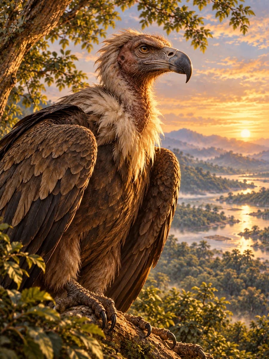 Illustrated portrait of Jaṭāyu, King of vultures, friend of Daśaratha