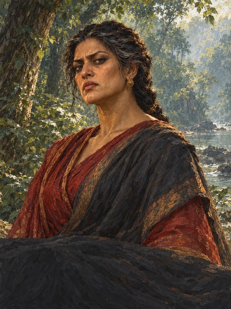 Illustrated portrait of Śūrpaṇakhā, Sister of Rāvaṇa