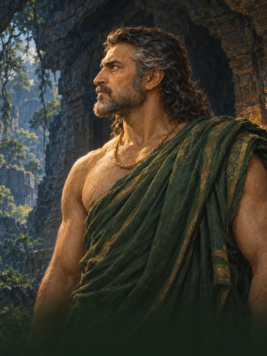 Illustrated portrait of Vāli, King of Kiṣkindhā, son of Indra